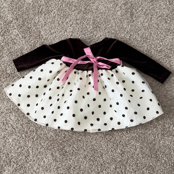 Jessica Ann long sleeve polka dot baby Girl's Dress Size 6-9 months - Picture 11 of 12